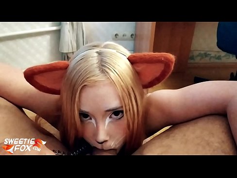 ❤️ Kitsune loro dick na kụkọba n'ọnụ ya na anyi